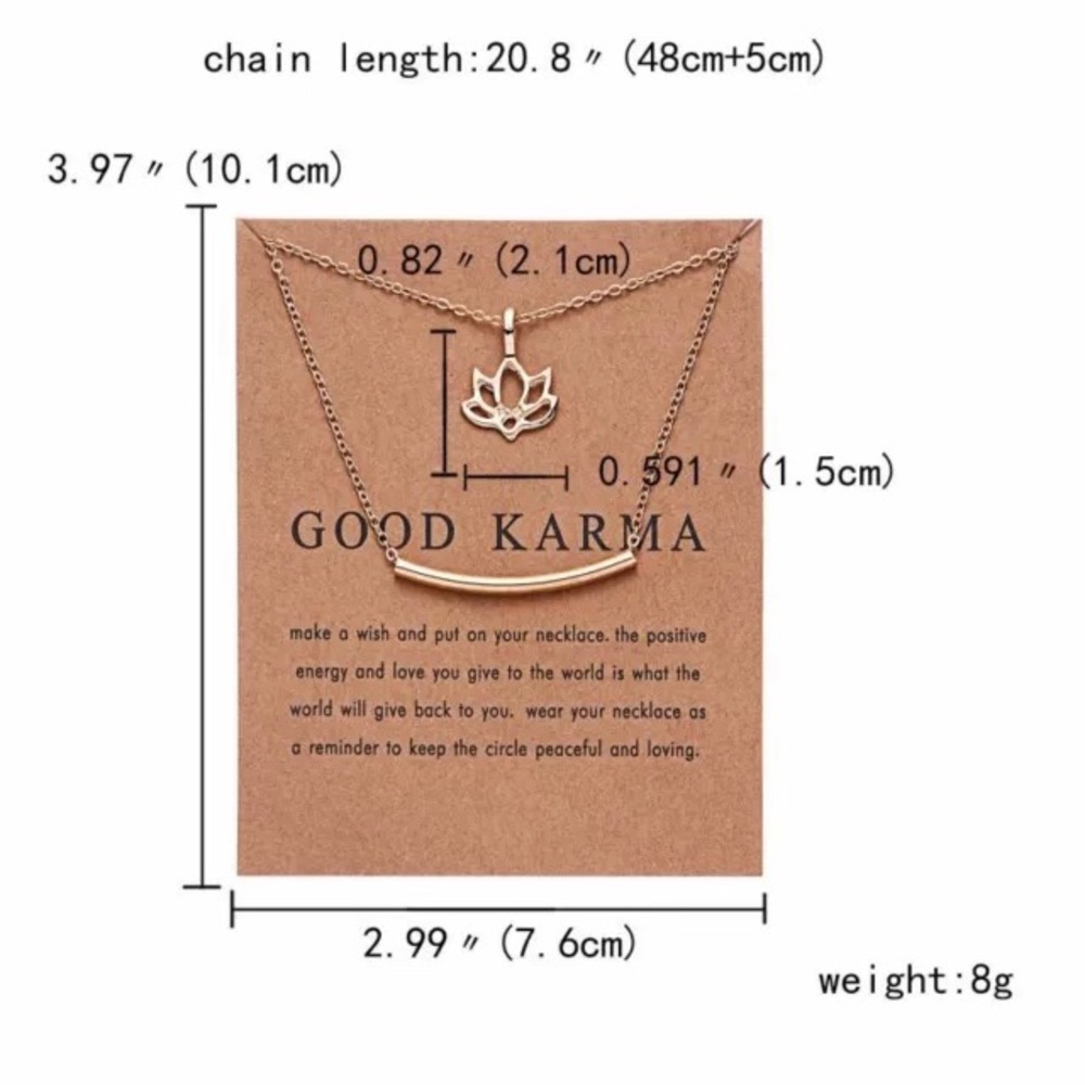 Good karma doublestrand gold Wishing necklace NEW!